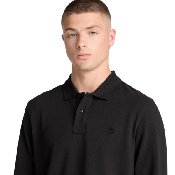Timberland - Ανδρικό Μακρυμάνικο Polo Πικέ Millers River Ls TBC0YHBE-001 Μαύρο TBC0YHBE001