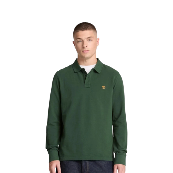 Timberland - Ανδρικό Μακρυμάνικο Polo Πικέ Millers River Ls TBC0YHBE-398 Πράσινο TBC0YHBE398