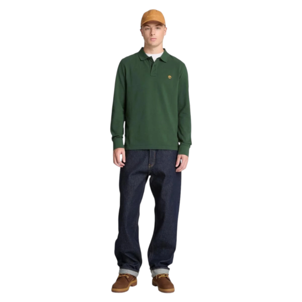 Timberland - Ανδρικό Μακρυμάνικο Polo Πικέ Millers River Ls TBC0YHBE-398 Πράσινο TBC0YHBE398