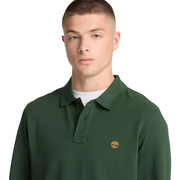 Timberland - Ανδρικό Μακρυμάνικο Polo Πικέ Millers River Ls TBC0YHBE-398 Πράσινο TBC0YHBE398