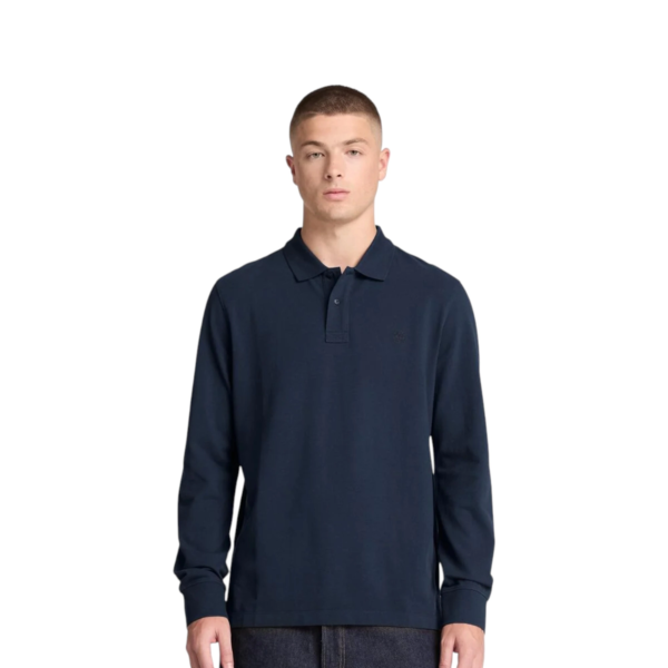 Timberland - Ανδρικό Μακρυμάνικο Polo Πικέ Millers River Ls TBC0YHBE-433 Μπλε TBC0YHBE433