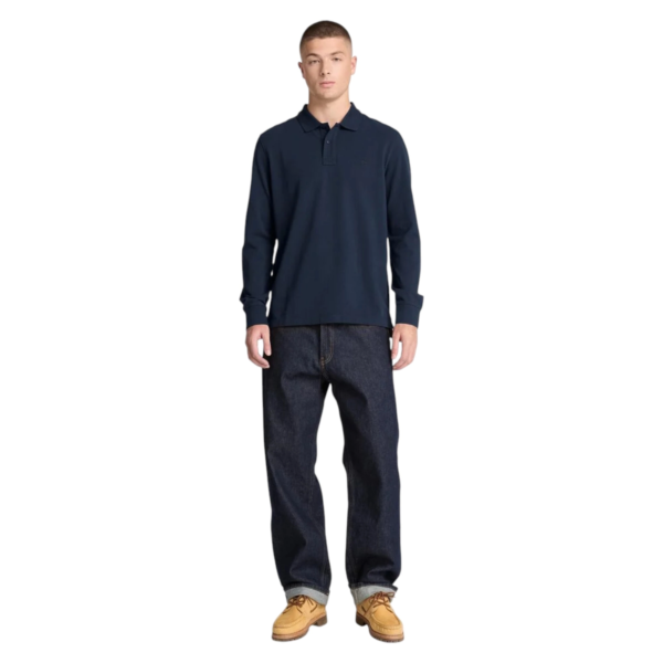 Timberland - Ανδρικό Μακρυμάνικο Polo Πικέ Millers River Ls TBC0YHBE-433 Μπλε TBC0YHBE433