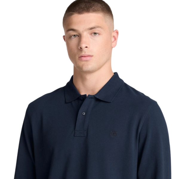 Timberland - Ανδρικό Μακρυμάνικο Polo Πικέ Millers River Ls TBC0YHBE-433 Μπλε TBC0YHBE433