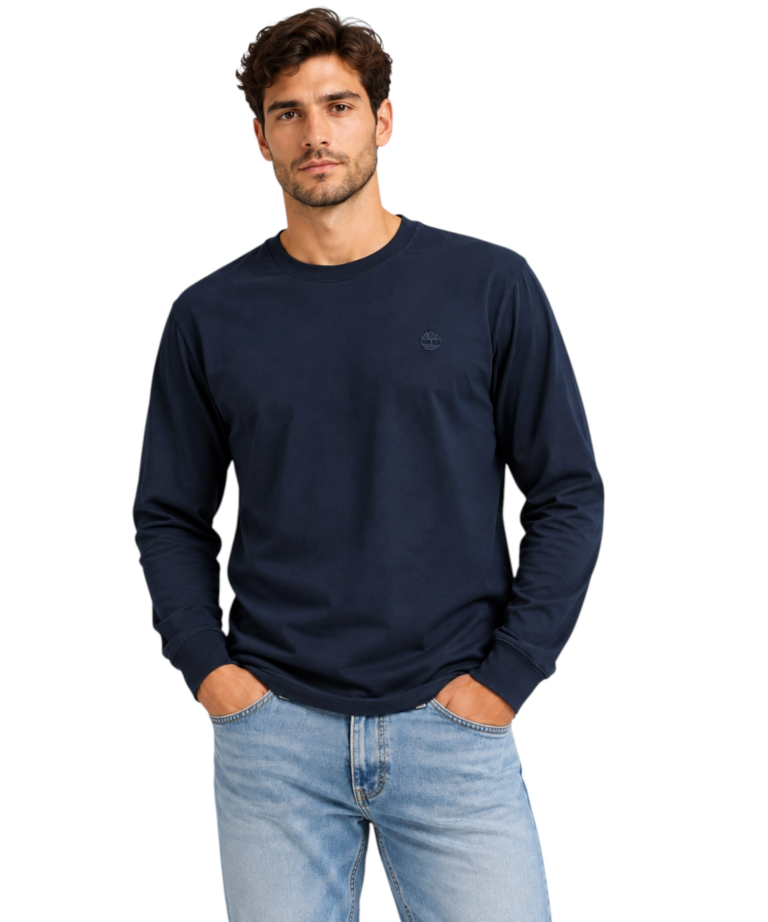 Timberland - Ανδρικό Μακρυμάνικο T-Shirt Jersey Cotton TBC0YHPY-433 Μπλε