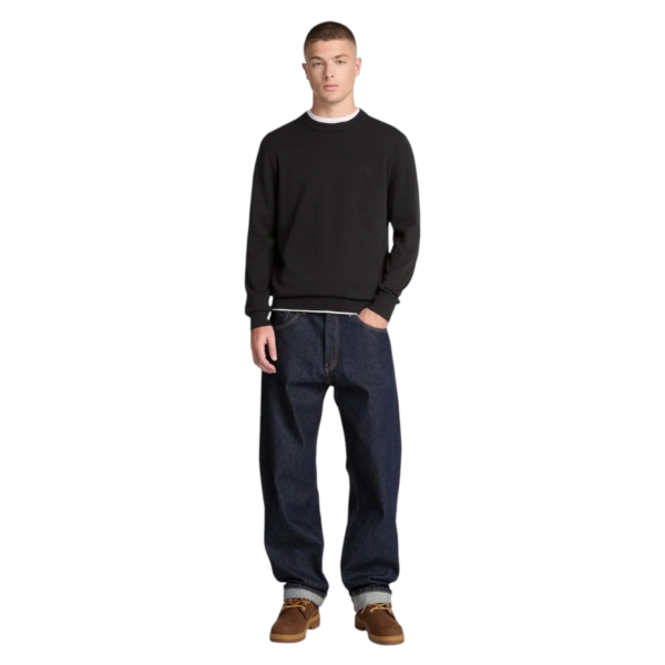 Timberland - Ανδρικό Πλεκτό Πουλόβερ Williams River Cotton Crew Neck TBC0YHAZ-001 Μαύρο TBC0YHAZ001