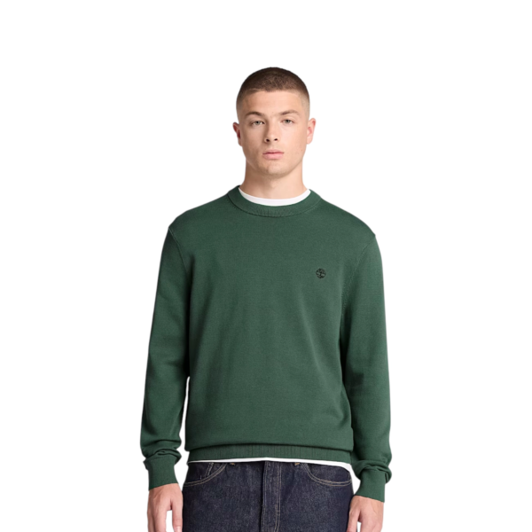 Timberland - Ανδρικό Πλεκτό Πουλόβερ Williams River Cotton Crew Neck TBC0YHAZ-398 Πράσινο