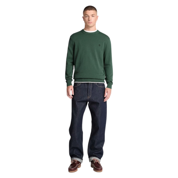 Timberland - Ανδρικό Πλεκτό Πουλόβερ Williams River Cotton Crew Neck TBC0YHAZ-398 Πράσινο TBC0YHAZ398