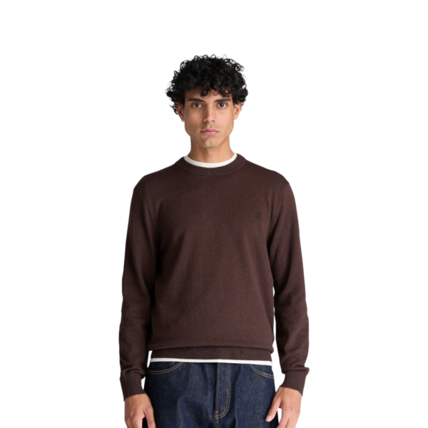 Timberland - Ανδρικό Πλεκτό Πουλόβερ Williams River Cotton Crew Neck TBC0YHAZ-C36 Καφέ TBC0YHAZC36