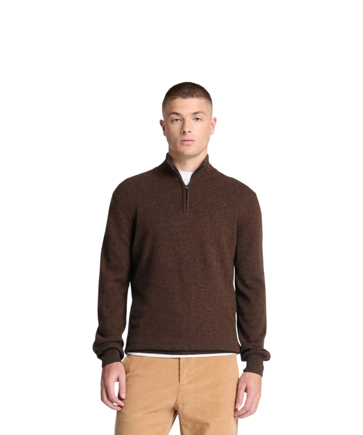 Timberland - Ανδρικό Πουλόβερ Jaffrey Wool Quarter-Zip Jumper TBC0YHA1C36 Καφέ