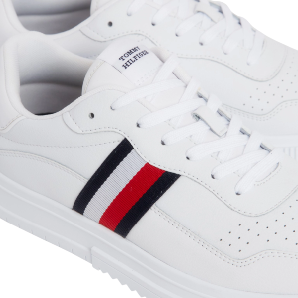 Tommy Hilfiger - Ανδρικά Sneakers Supercup Leather Stripes FM0FM04824-YBR Λευκό FM0FM04824-YBR
