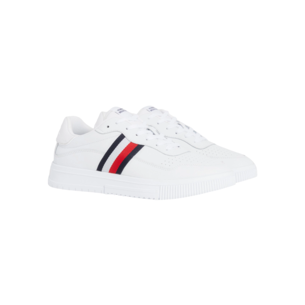 Tommy Hilfiger - Ανδρικά Sneakers Supercup Leather Stripes FM0FM04824-YBR Λευκό FM0FM04824-YBR
