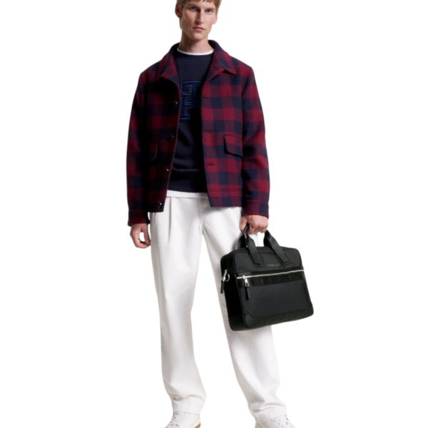 Tommy Hilfiger - Ανδρική Τσάντα Τσάντα για laptop Th Elevated Nylon Computer Bag AM0AM11574-BDS Μαύρο AM0AM11574-BDS