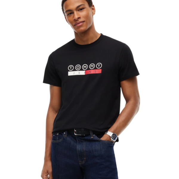 Tommy Hilfiger - Ανδρικό T-shirt Dna Play Slim Fit DM0DM23715-BDS Μαύρο DM0DM23715-BDS