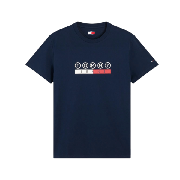 Tommy Hilfiger - Ανδρικό T-shirt Dna Play Slim Fit DM0DM23715-C1G Μπλε Σκούρο