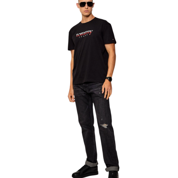 Tommy Hilfiger - Ανδρικό T-shirt Dna Tee Ext Regular Fit DM0DM21978-BDS Μαύρο DM0DM21978-BDS