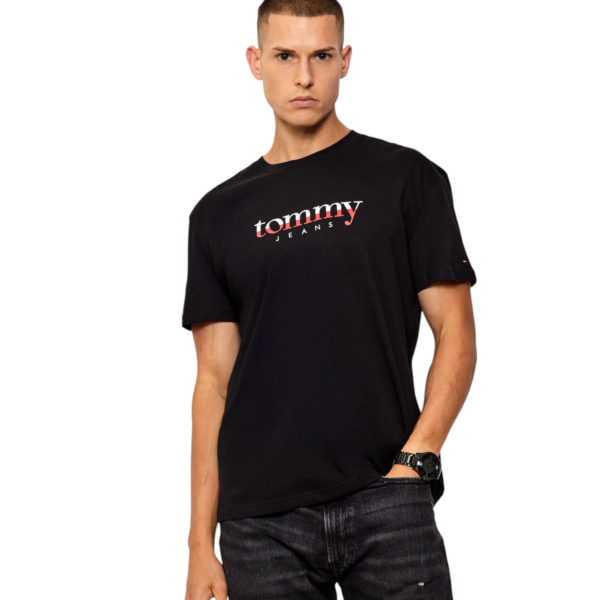 Tommy Hilfiger - Ανδρικό T-shirt Dna Tee Ext Regular Fit DM0DM21978-BDS Μαύρο DM0DM21978-BDS