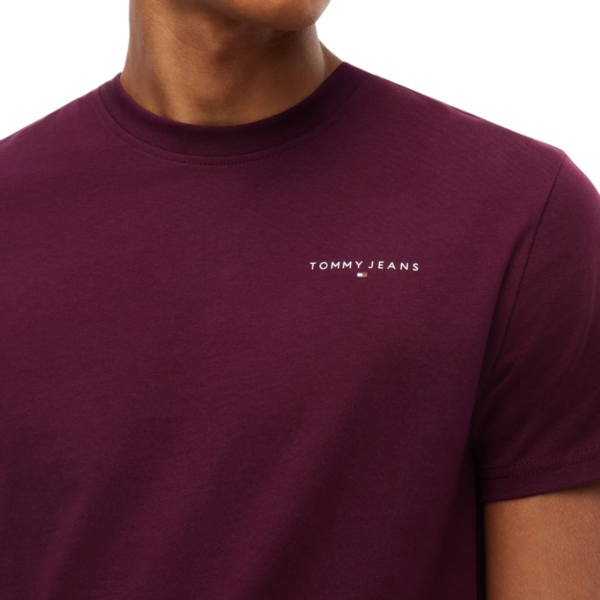 Tommy Hilfiger - Ανδρικό T-shirt Linear Chest Slim Fit DM0DM21780-V11 Μπορντό DM0DM21780-V11