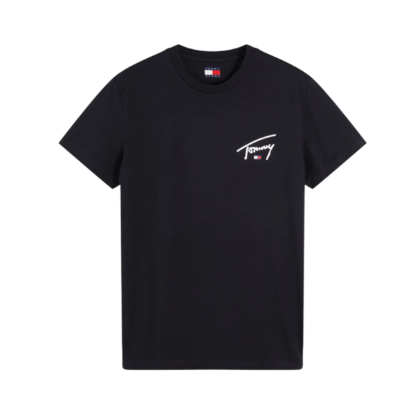 Tommy Hilfiger - Ανδρικό T-shirt Signature Chest Slim Fit DM0DM23550-BDS Μαύρο