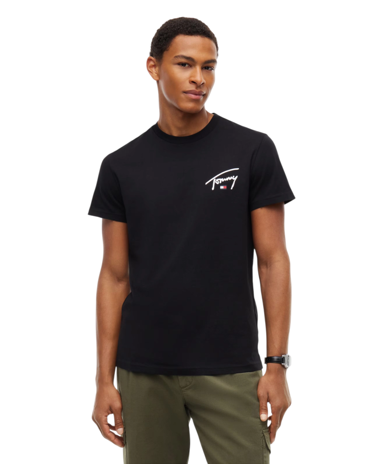 Tommy Hilfiger – Ανδρικό T-shirt Signature Chest Slim Fit DM0DM23550-BDS Μαύρο (3) Tommy Hilfiger - Ανδρικό T-shirt Signature Chest Slim Fit DM0DM23550-BDS Μαύρο DM0DM23550-BDS