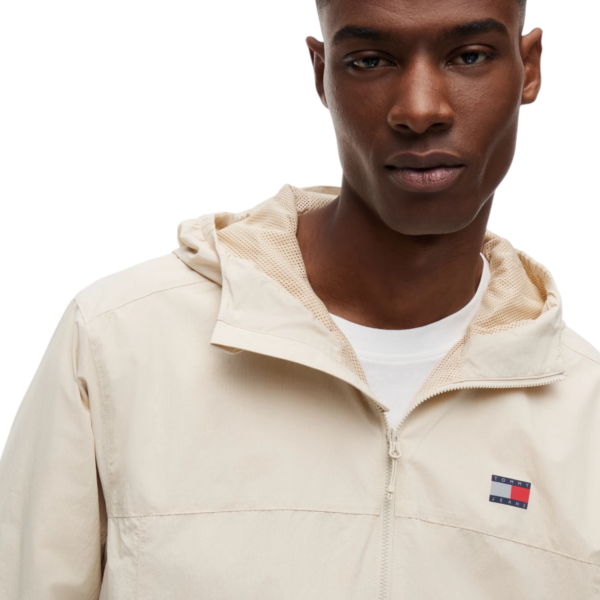Tommy Hilfiger - Ανδρικό Αντιανεμικό Μεταβατικό Μπουφάν Chicago Packable Ripstop Relaxed Fit DM0DM23223-ACI Μπεζ DM0DM23223-ACI