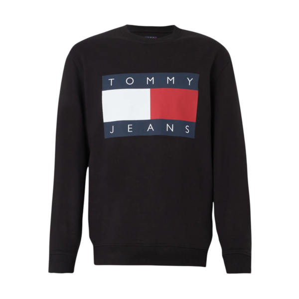 Tommy Hilfiger - Ανδρικό Φούτερ Big Flag Regular Fit DM0DM22643-0GJ Μαύρο DM0DM22643-0GJ