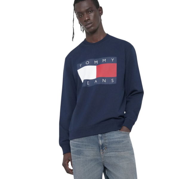 Tommy Hilfiger - Ανδρικό Φούτερ Big Flag Regular Fit DM0DM22643-0GY Μπλε DM0DM22643-0GY
