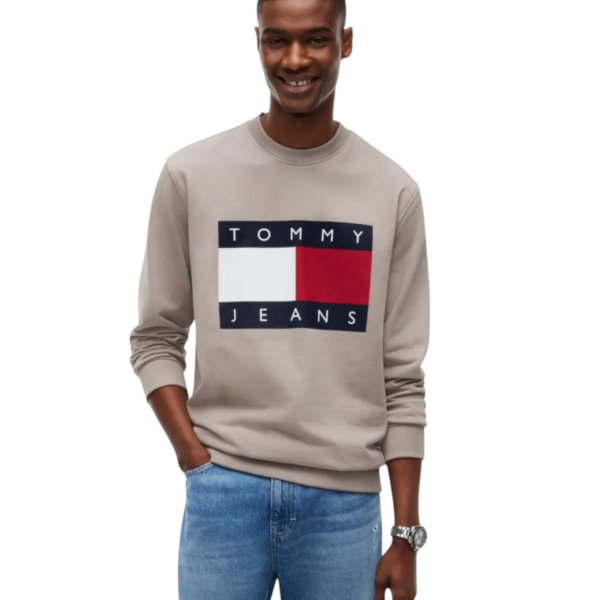 Tommy Hilfiger - Ανδρικό Φούτερ Big Flag Regular Fit DM0DM22643-PKE Μπεζ