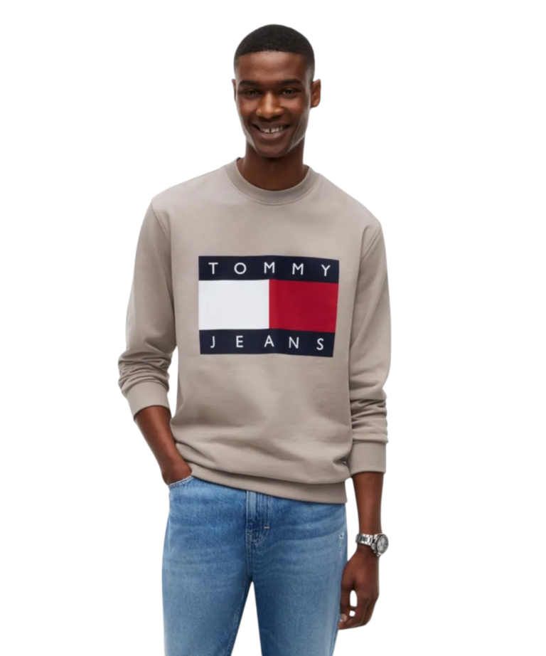 Tommy Hilfiger - Ανδρικό Φούτερ Big Flag Regular Fit DM0DM22643-PKE Μπεζ