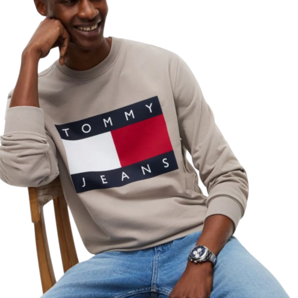 Tommy Hilfiger - Ανδρικό Φούτερ Big Flag Regular Fit DM0DM22643-PKE Μπεζ DM0DM22643-PKE