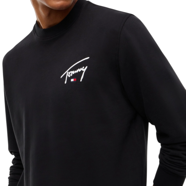 Tommy Hilfiger - Ανδρικό Φούτερ TJM Entry Signature Regular Fit DM0DM23589-BDS Μαύρο DM0DM23589-BDS