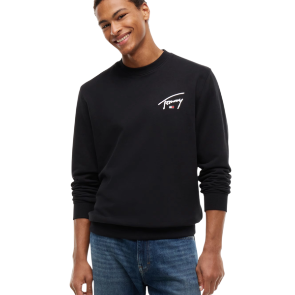 Tommy Hilfiger - Ανδρικό Φούτερ TJM Entry Signature Regular Fit DM0DM23589-BDS Μαύρο DM0DM23589-BDS