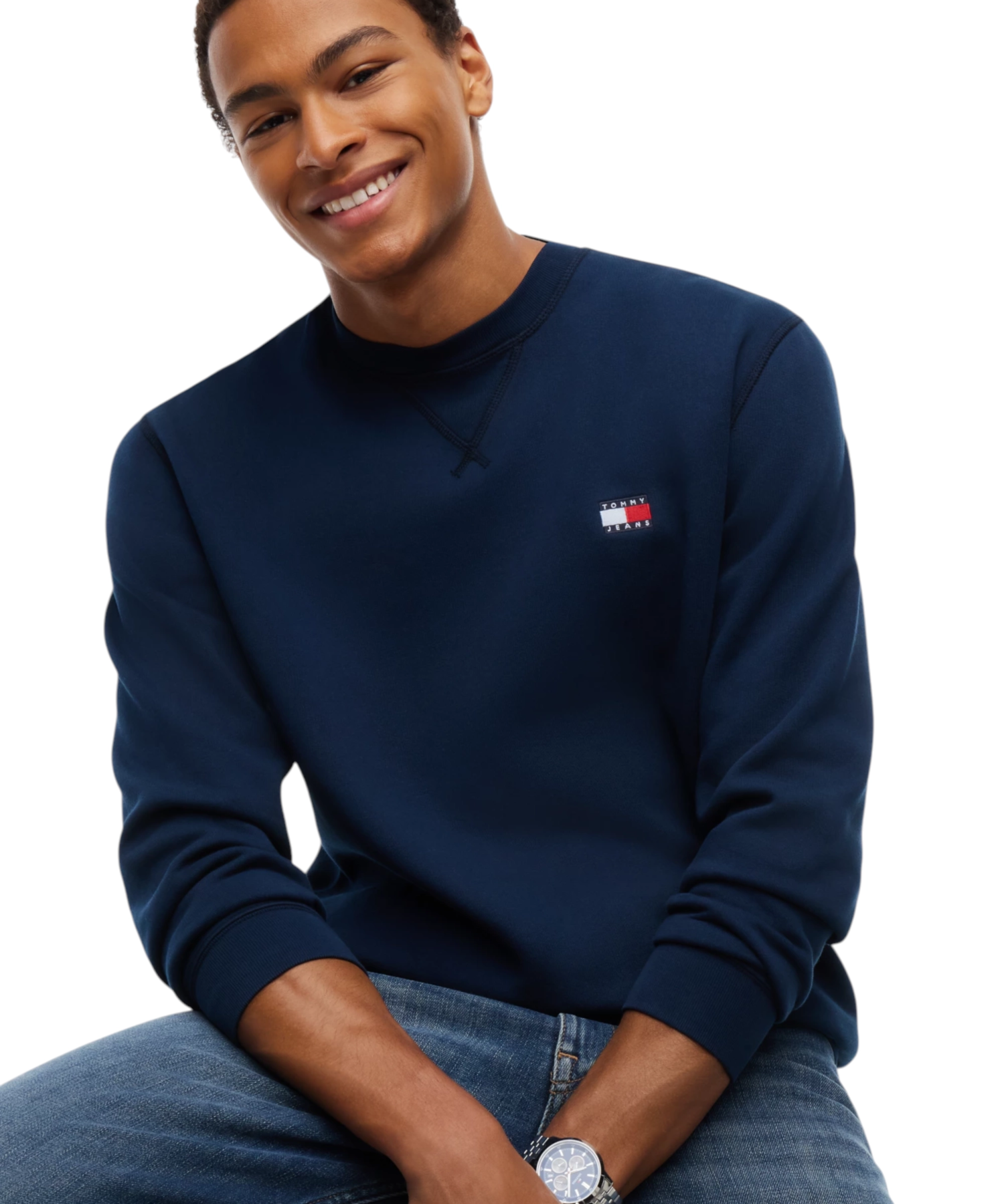 Tommy Hilfiger – Ανδρικό Φούτερ TJM Reg Badge Crew DM0DM23607-C1G Μπλε Σκούρο (2) Tommy Hilfiger - Ανδρικό Φούτερ TJM Reg Badge Crew DM0DM23607-C1G Μπλε Σκούρο DM0DM23607-C1G