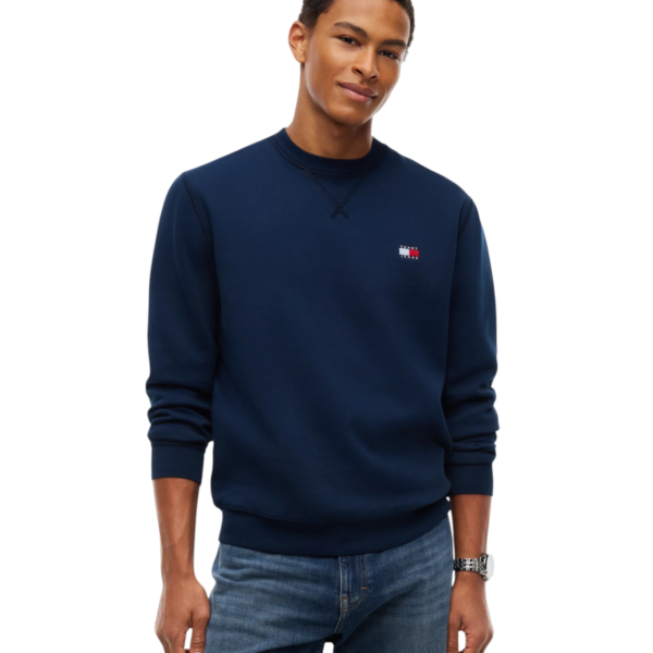 Tommy Hilfiger - Ανδρικό Φούτερ TJM Reg Badge Crew DM0DM23607-C1G Μπλε Σκούρο