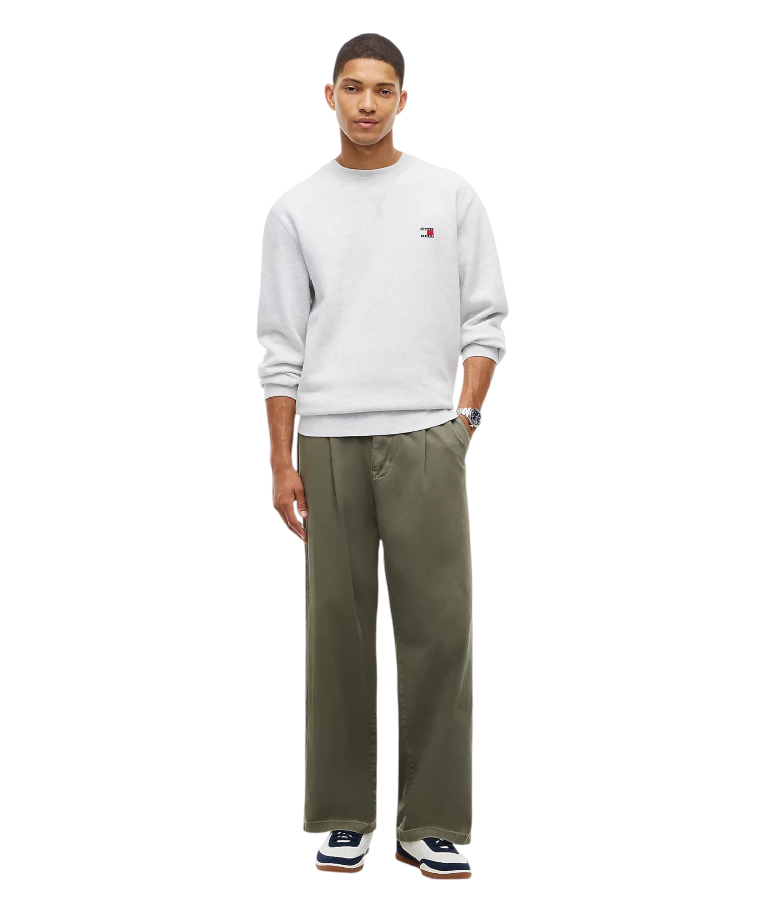 Tommy Hilfiger – Ανδρικό Φούτερ TJM Reg Badge Crew DM0DM23607-P08 Γκρι (1) Tommy Hilfiger - Ανδρικό Φούτερ TJM Reg Badge Crew DM0DM23607-P08 Γκρι DM0DM23607-P08