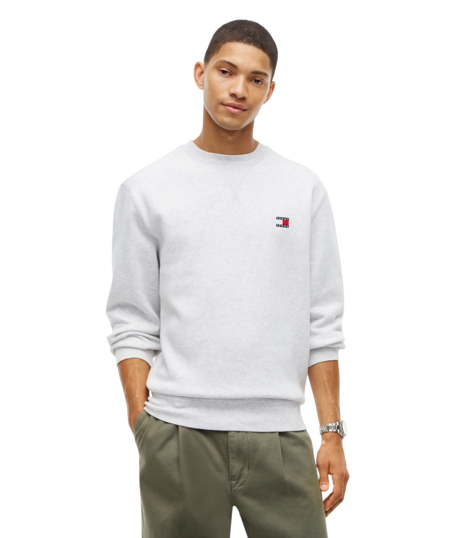 Tommy Hilfiger - Ανδρικό Φούτερ TJM Reg Badge Crew DM0DM23607-P08 Γκρι (6) Tommy Hilfiger - Ανδρικό Φούτερ TJM Reg Badge Crew DM0DM23607-P08 Γκρι DM0DM23607-P08