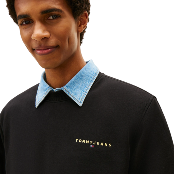 Tommy Hilfiger - Ανδρικό Φούτερ Tjm Linear Regular Fit DM0DM20249-BDS Μαύρο DM0DM20249-BDS