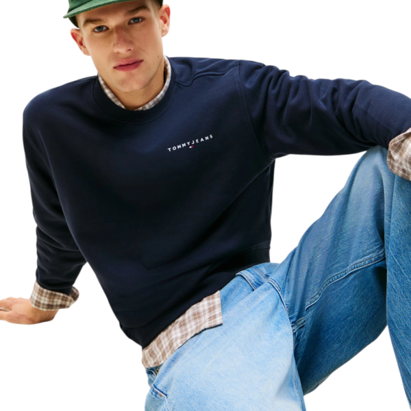 Tommy Hilfiger - Ανδρικό Φούτερ Tjm Linear Regular Fit DM0DM20249-C1G Μπλε Σκούρο DM0DM20249-C1G