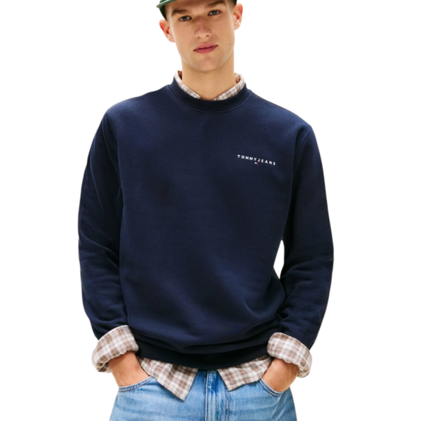 Tommy Hilfiger - Ανδρικό Φούτερ Tjm Linear Regular Fit DM0DM20249-C1G Μπλε Σκούρο