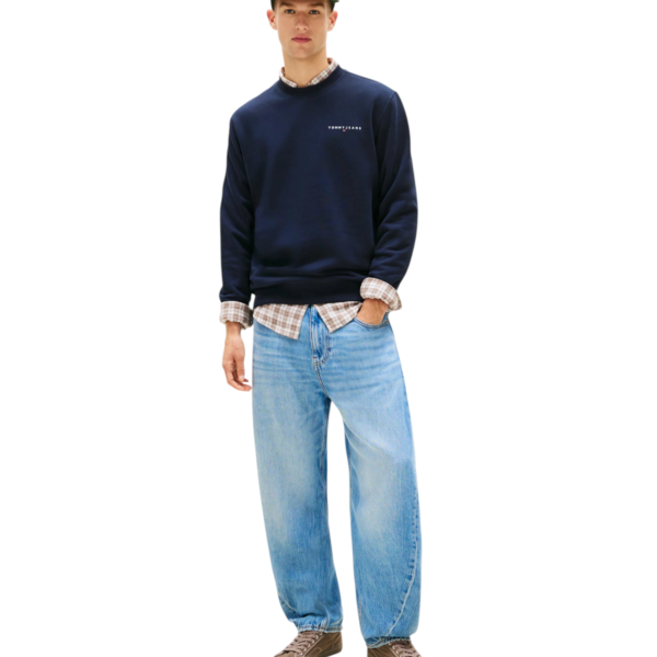 Tommy Hilfiger - Ανδρικό Φούτερ Tjm Linear Regular Fit DM0DM20249-C1G Μπλε Σκούρο DM0DM20249-C1G