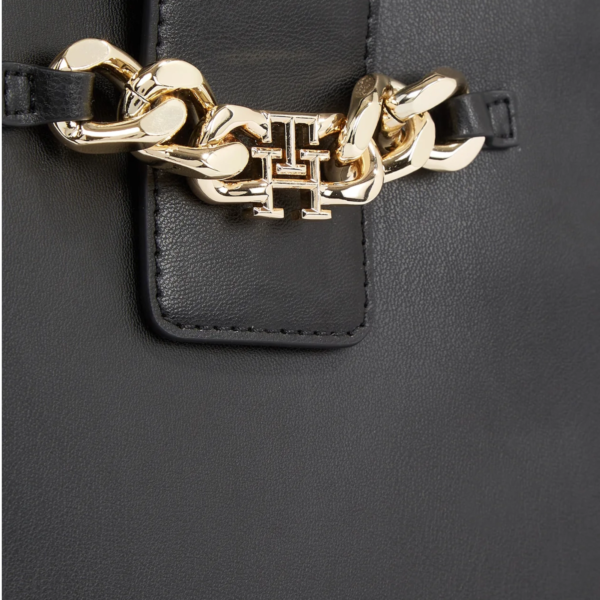 Tommy Hilfiger - Γυναικεία Τσάντα Ώμου/Χειρός Th Luxe Satchel AW0AW15606-BDS Μαύρο AW0AW15606-BDS