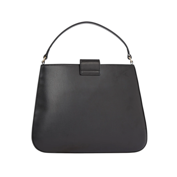 Tommy Hilfiger - Γυναικεία Τσάντα Ώμου/Χειρός Th Luxe Satchel AW0AW15606-BDS Μαύρο AW0AW15606-BDS