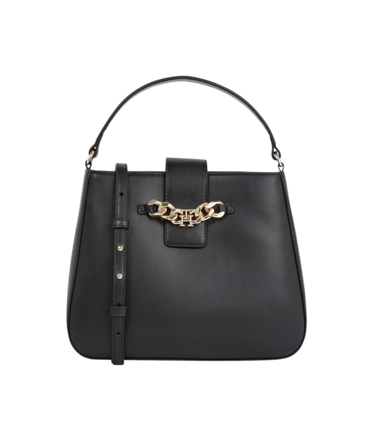 Tommy Hilfiger - Γυναικεία Τσάντα Ώμου/Χειρός Th Luxe Satchel AW0AW15606-BDS Μαύρο