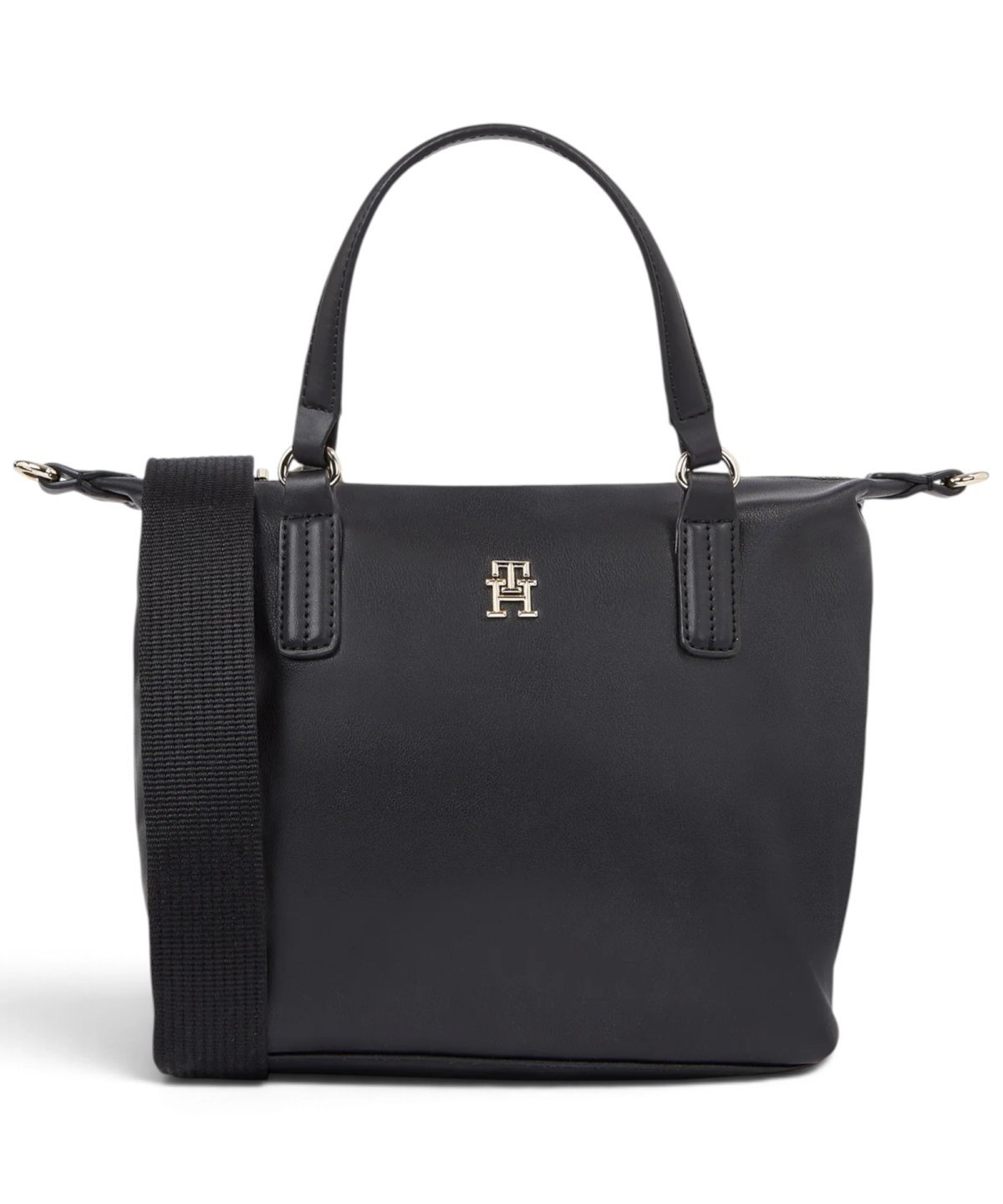 Tommy Hilfiger - Γυναικεία Τσάντα Χειρός Poppy Plus Small Tote AW0AW15592-BDS Μαύρο