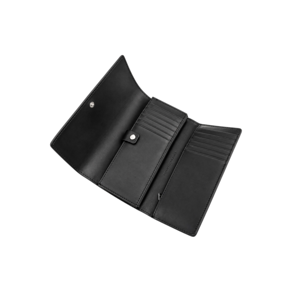 Tommy Hilfiger - Γυναικείο Πορτοφόλι Th Emblem Lrg Flap Wallet AW0AW14651-BDS Μαύρο AW0AW14651-BDS