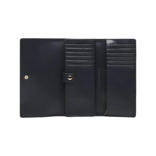 Tommy Hilfiger - Γυναικείο Πορτοφόλι Th Emblem Lrg Flap Wallet AW0AW14651-DW6 Μπλε Σκούρο AW0AW14651-DW6