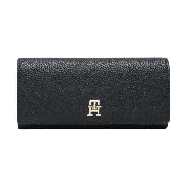 Tommy Hilfiger - Γυναικείο Πορτοφόλι Th Emblem Lrg Flap Wallet AW0AW14651-DW6 Μπλε Σκούρο