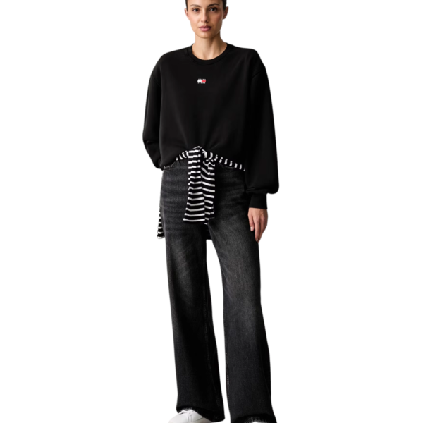 Tommy Hilfiger - Γυναικείο Φούτερ Badge crew ext Regular Fit DW0DW23297-BDS Μαύρο DW0DW23297-BDS