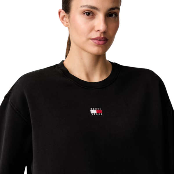 Tommy Hilfiger - Γυναικείο Φούτερ Badge crew ext Regular Fit DW0DW23297-BDS Μαύρο DW0DW23297-BDS