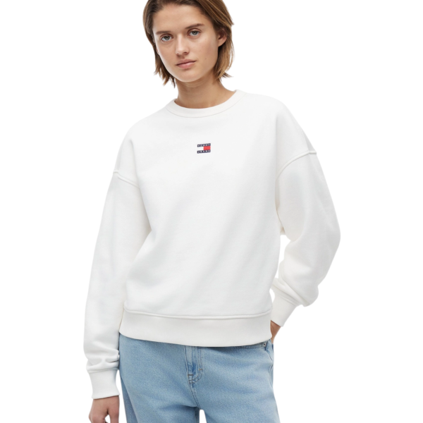 Tommy Hilfiger - Γυναικείο Φούτερ Badge crew ext Regular Fit DW0DW23297-YBL Εκρού