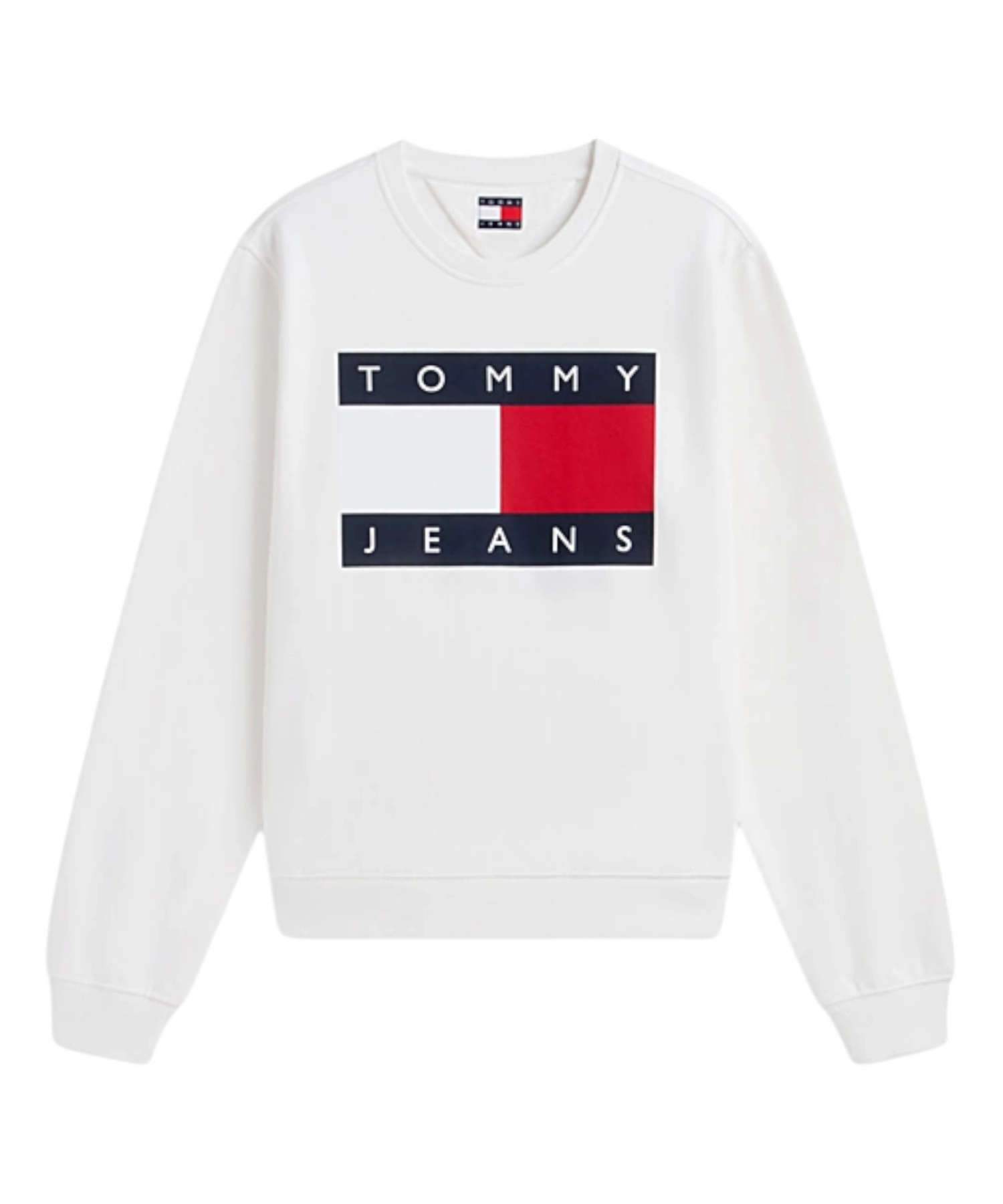 Tommy Hilfiger - Γυναικείο Φούτερ Flag Badge Crew Neck DW0DW23906-YBL Λευκό (4) Tommy Hilfiger - Γυναικείο Φούτερ Flag Badge Crew Neck DW0DW23906-YBL Λευκό DW0DW23906-YBL